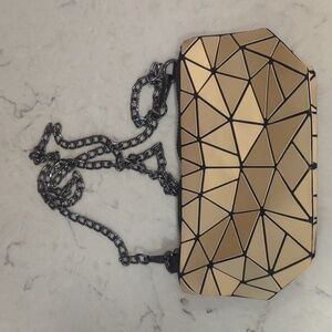 Gold geometric purse